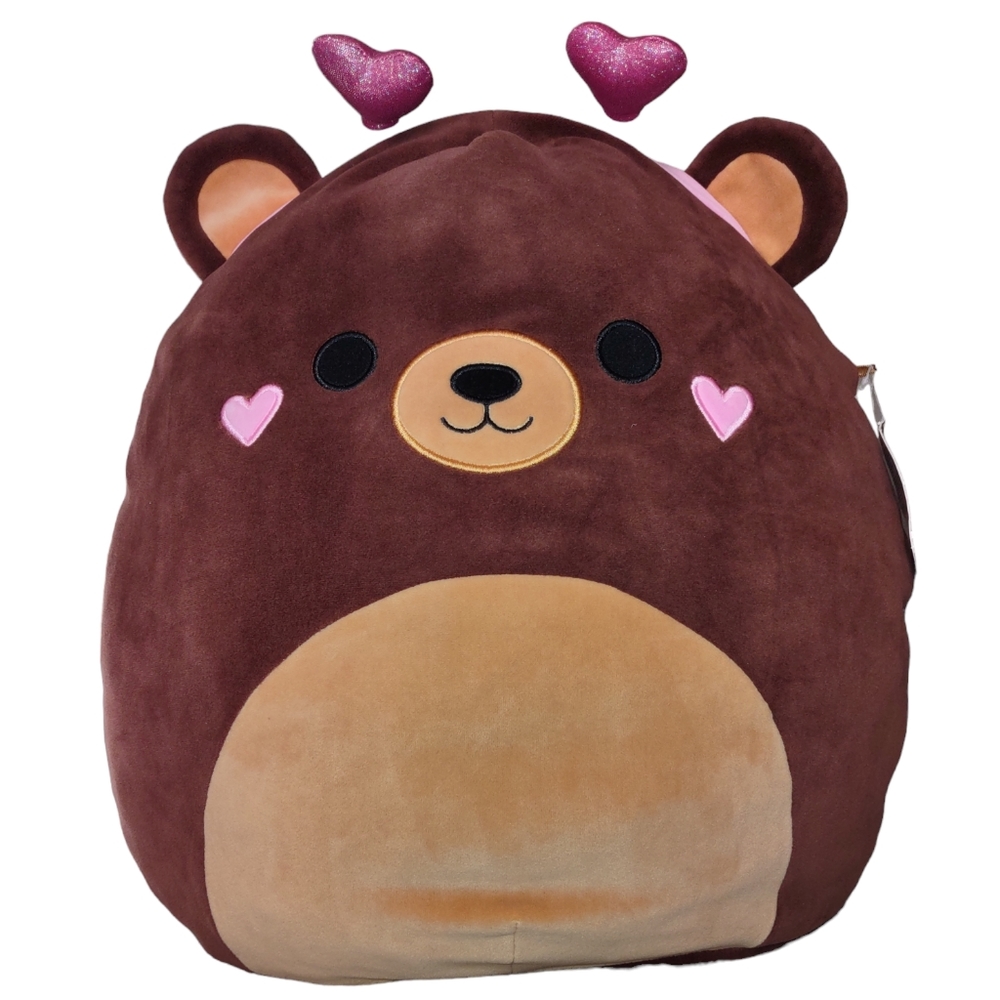 Squishmallows 16" Omar Valentine Headband Heart Bear Plush Stuffed Animal